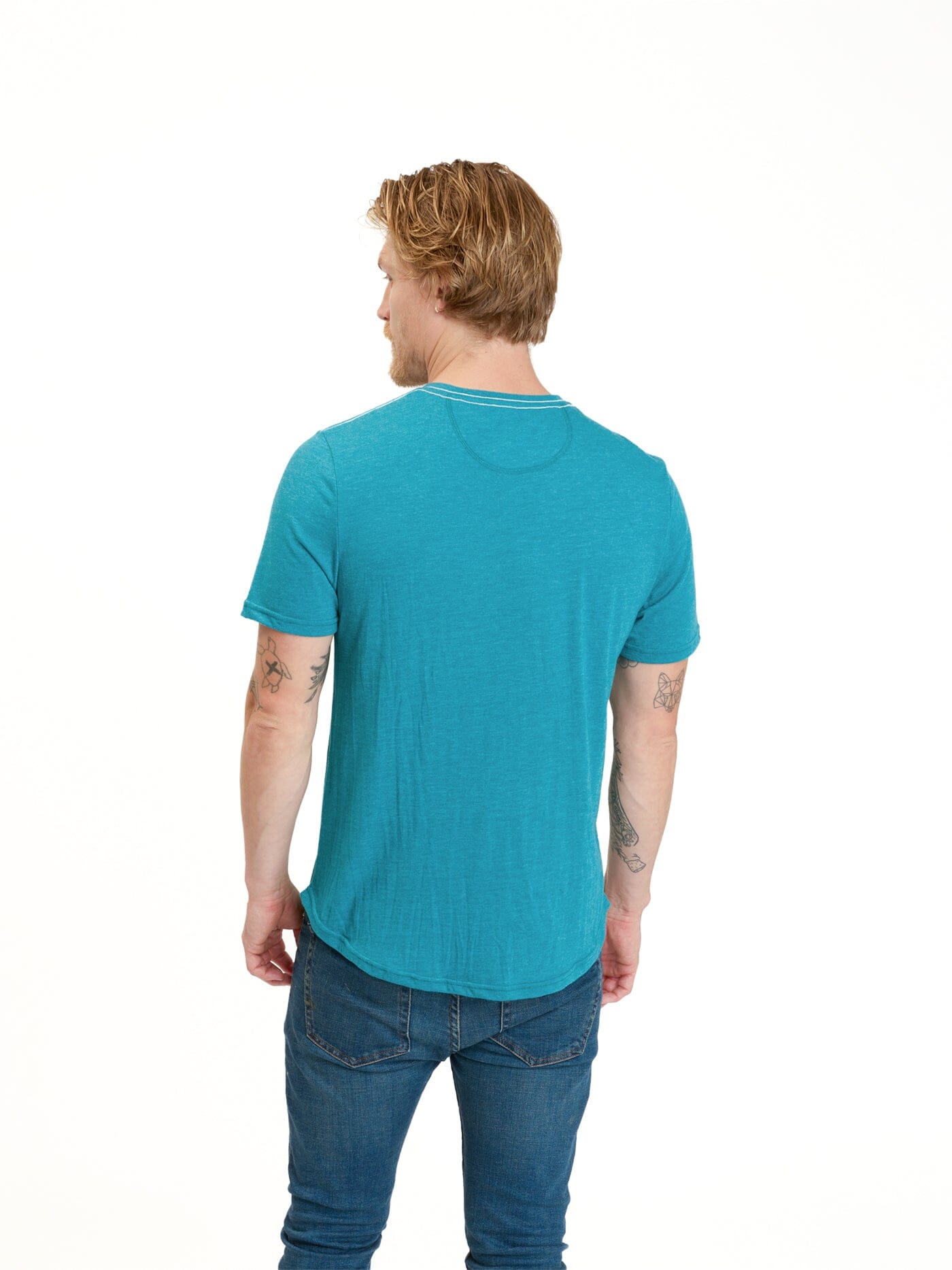 Camiseta Henley de triblend de manga corta Baseline
