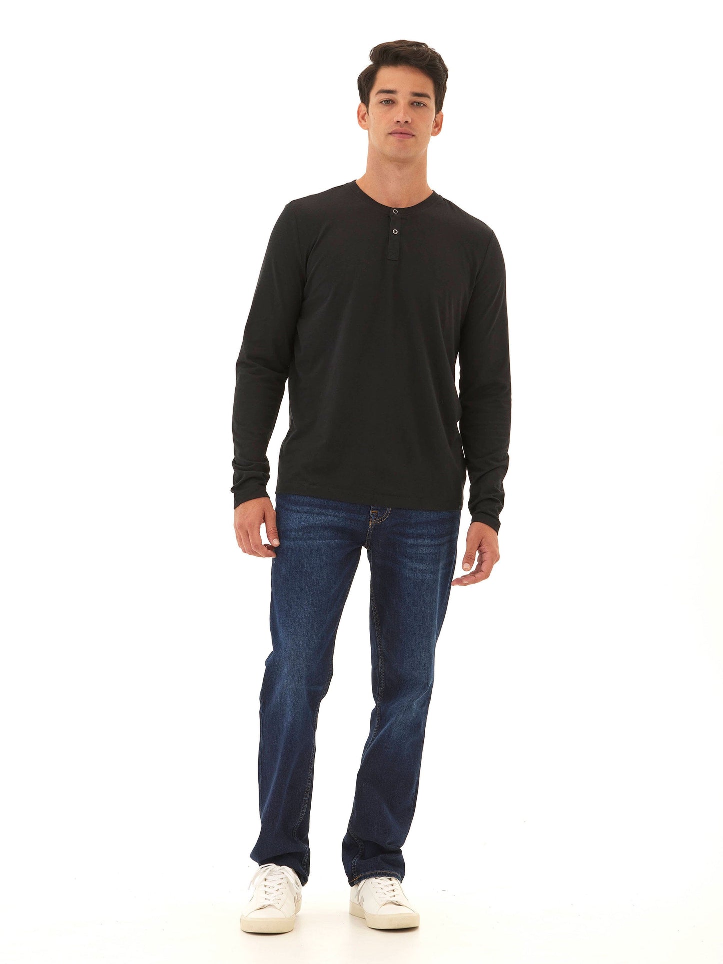 Camiseta henley de manga larga Austin Triblend de dos botones