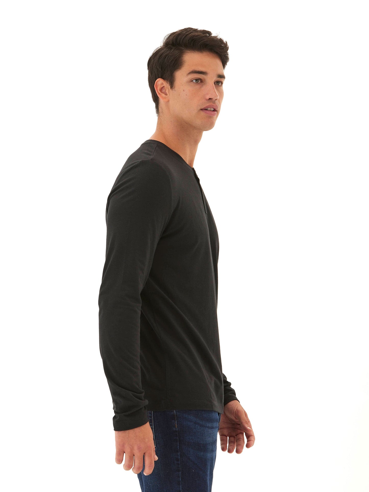 Camiseta henley de manga larga Austin Triblend de dos botones