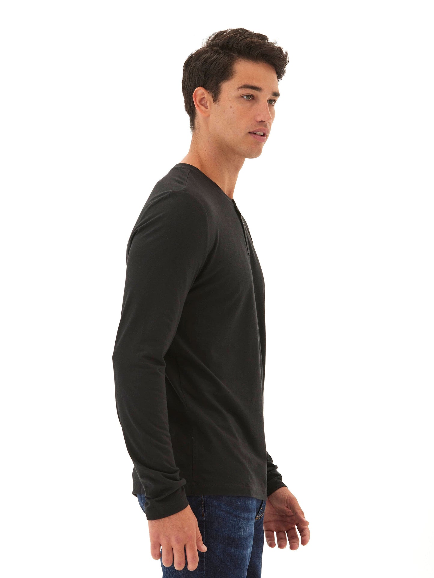 Camiseta henley de manga larga Austin Triblend de dos botones