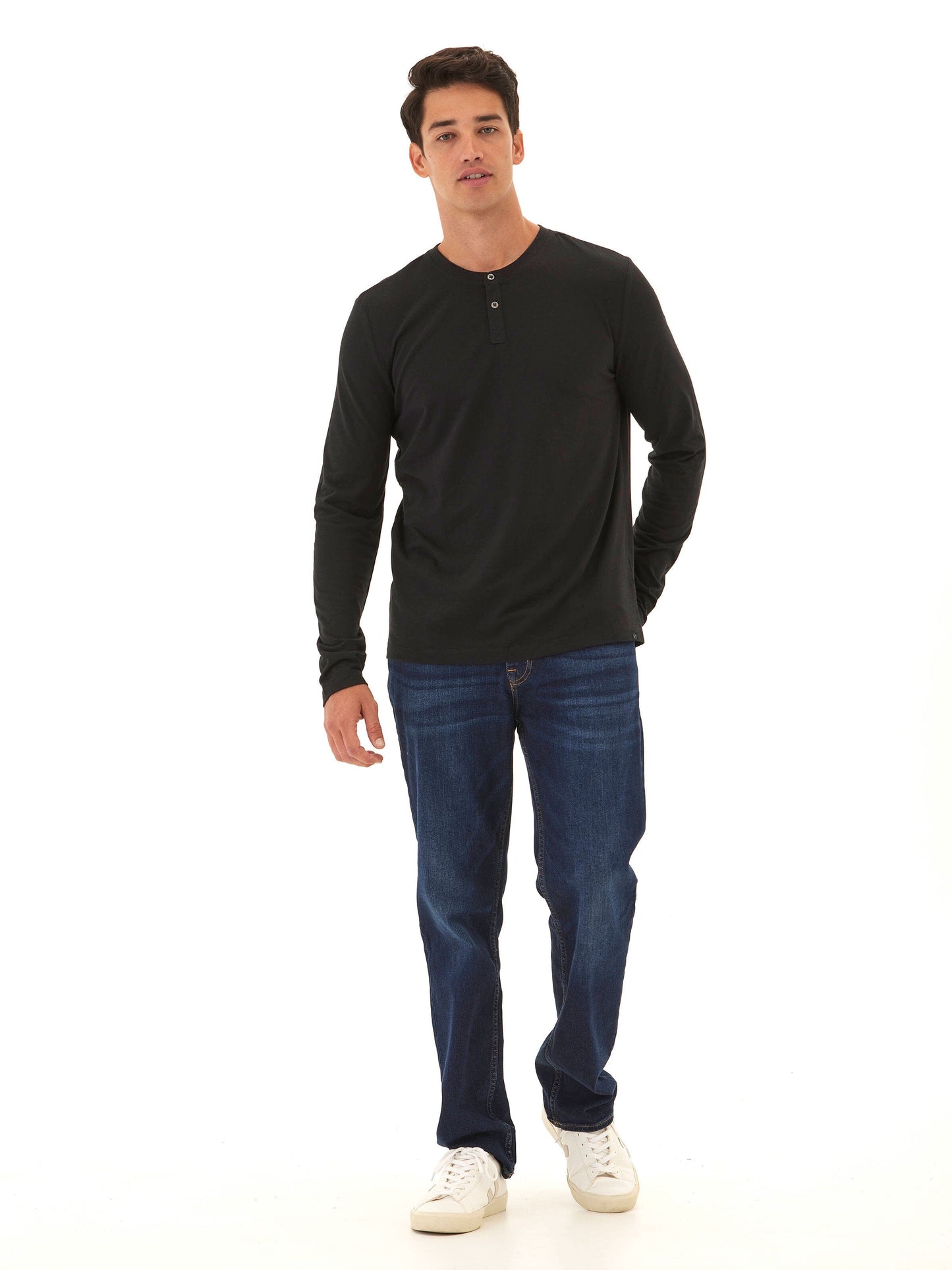 Camiseta henley de manga larga Austin Triblend de dos botones