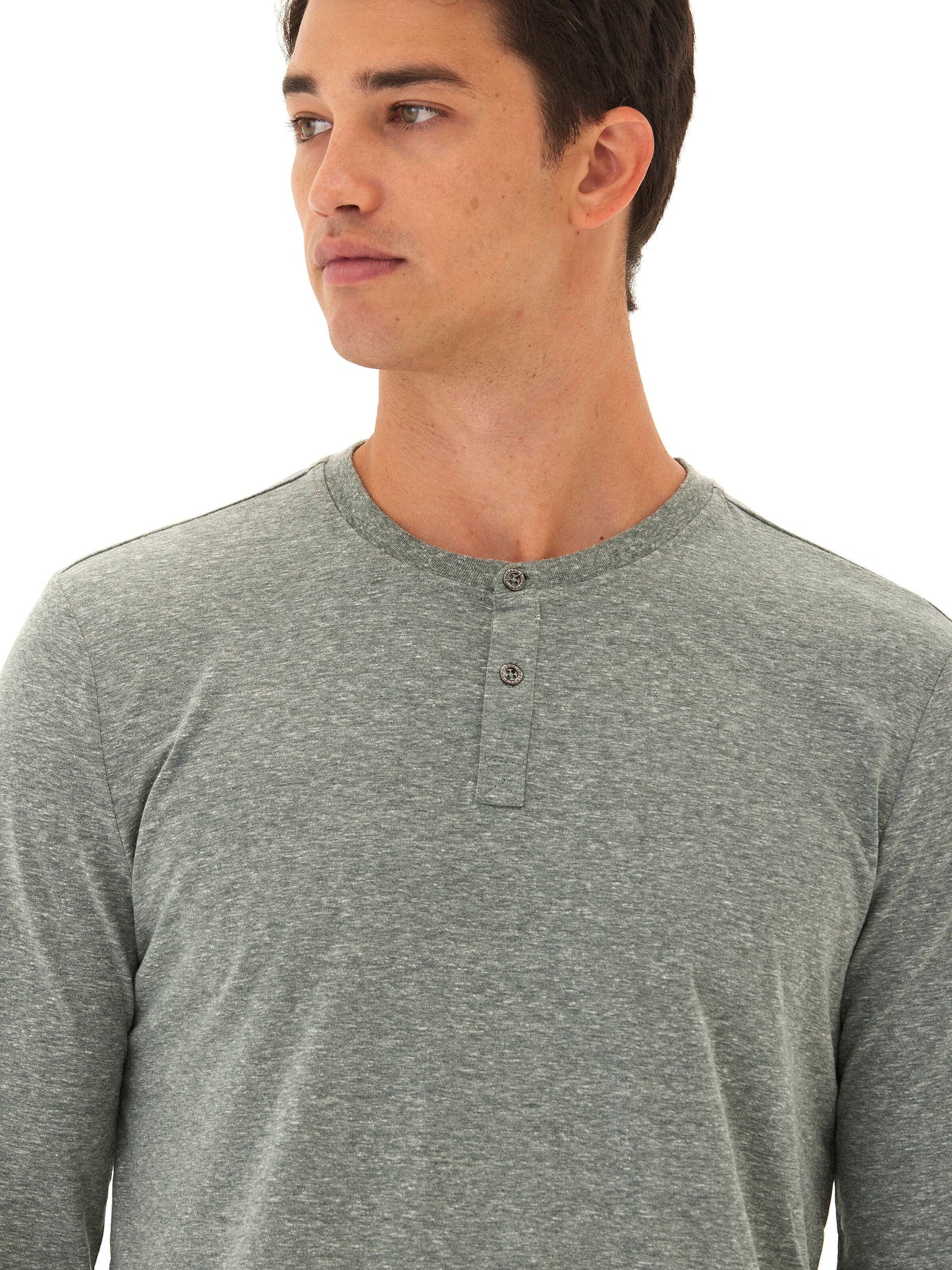 Camiseta henley de manga larga Austin Triblend de dos botones