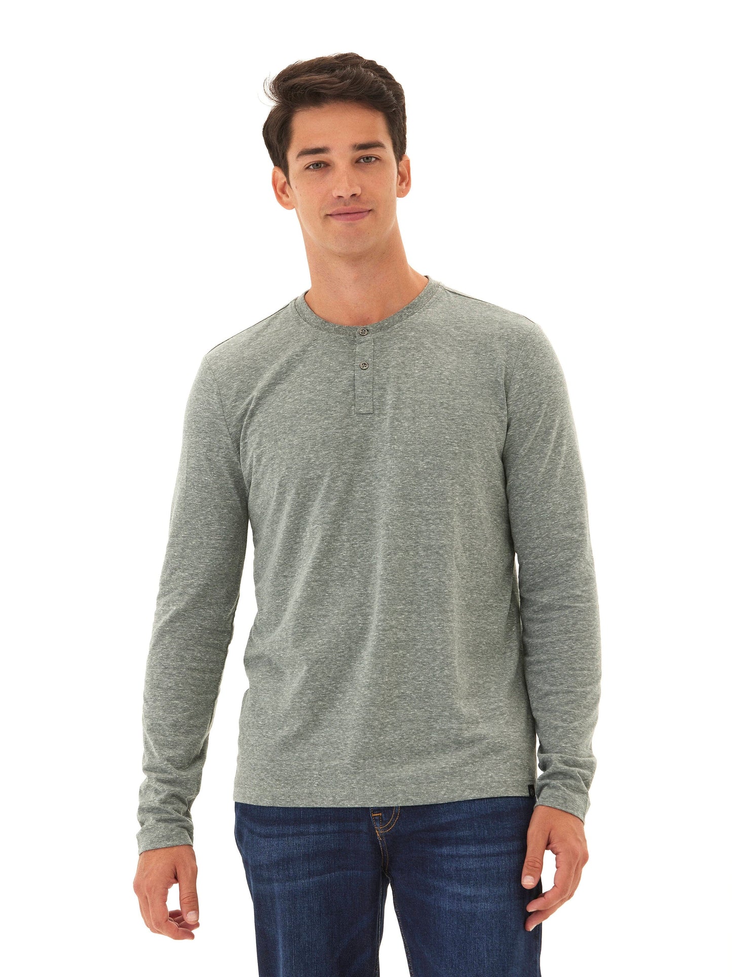 Camiseta henley de manga larga Austin Triblend de dos botones