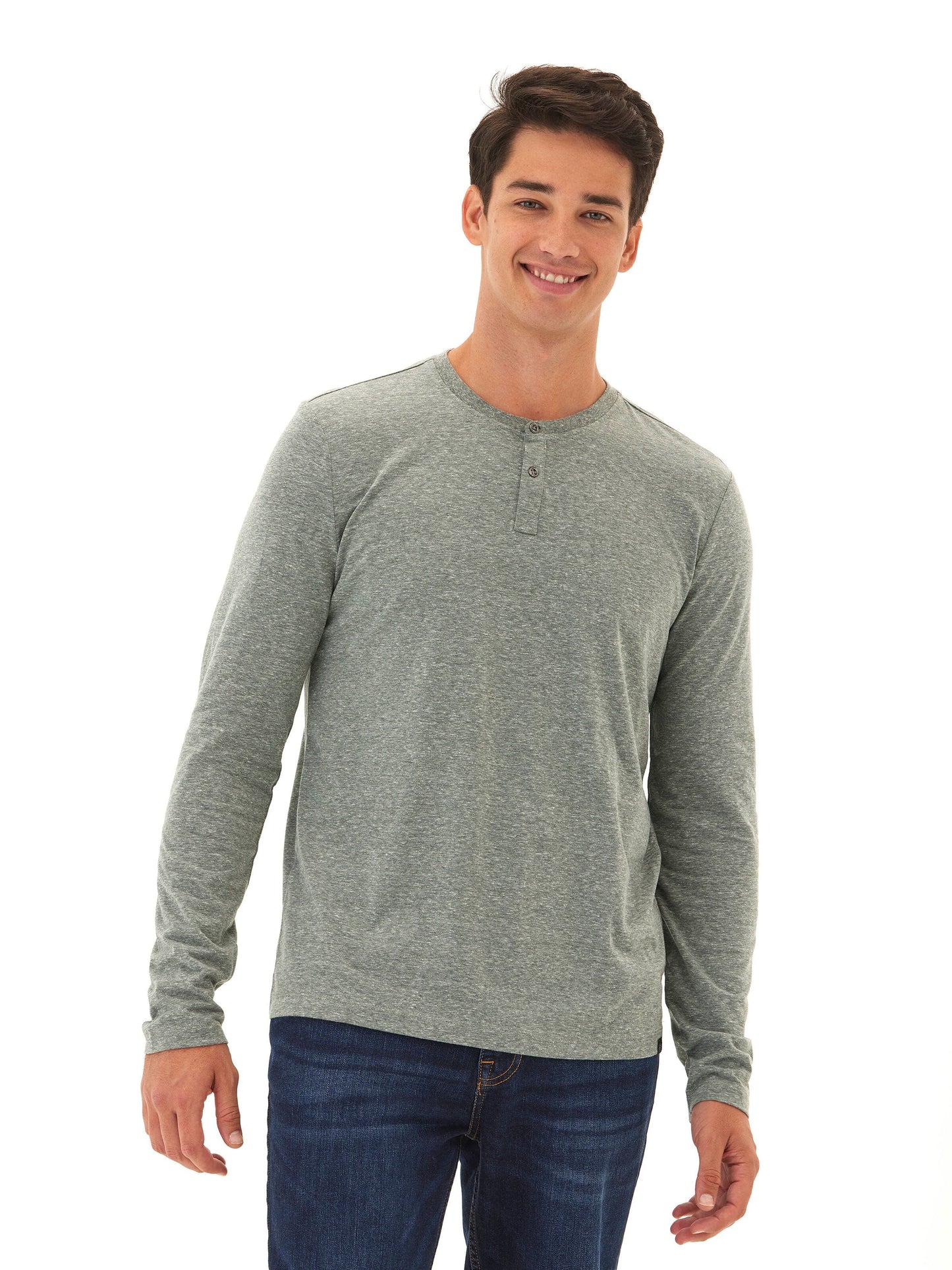 Camiseta henley de manga larga Austin Triblend de dos botones