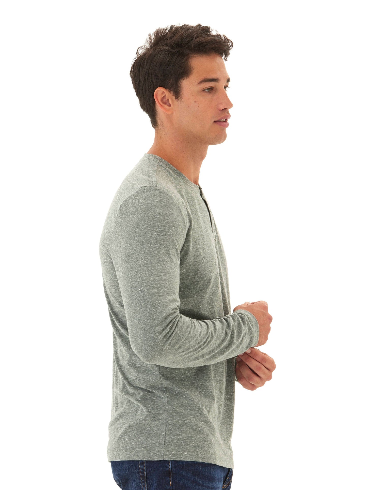 Camiseta henley de manga larga Austin Triblend de dos botones