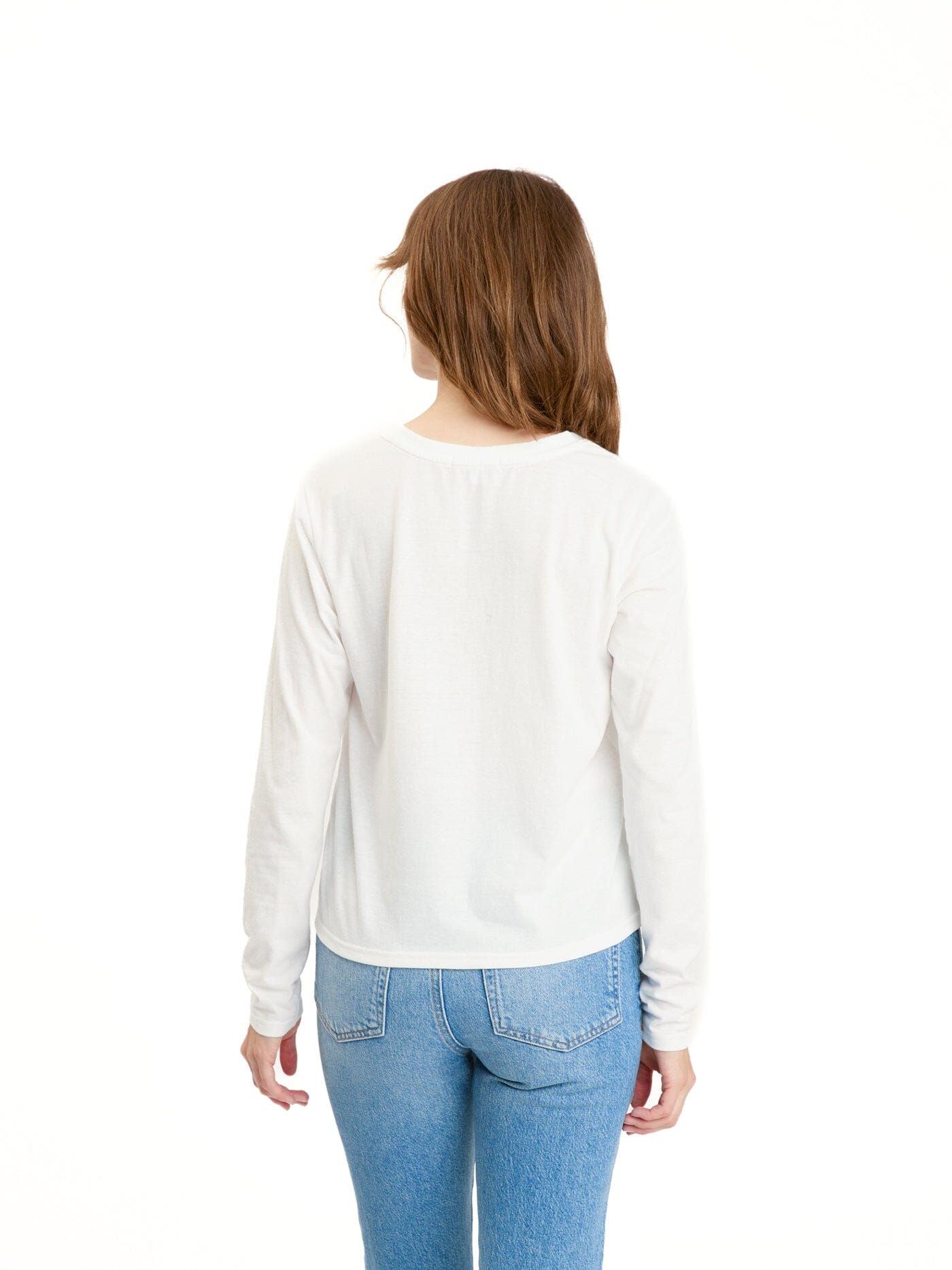 Camiseta de manga larga con cuello en V y mezcla triple Ada