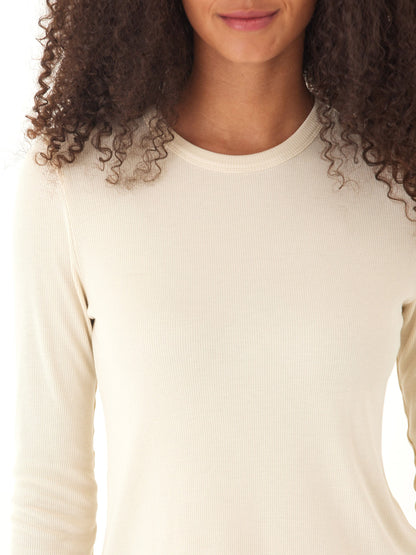 Camiseta de manga larga y cuello redondo Torri Feather Rib