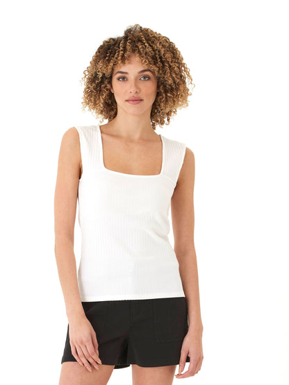 Camiseta de tirantes Leah Organic Rib con cuello cuadrado 