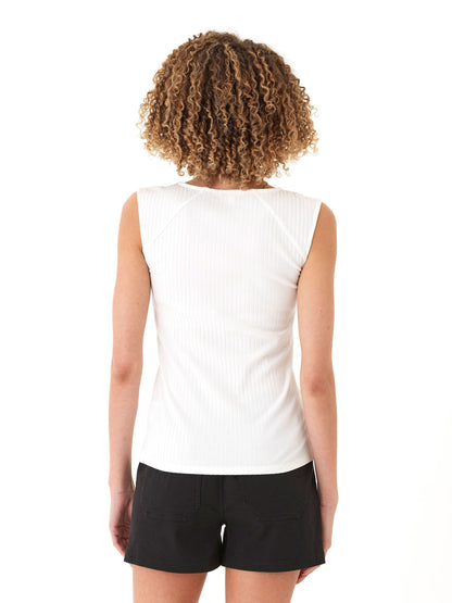Camiseta de tirantes Leah Organic Rib con cuello cuadrado 