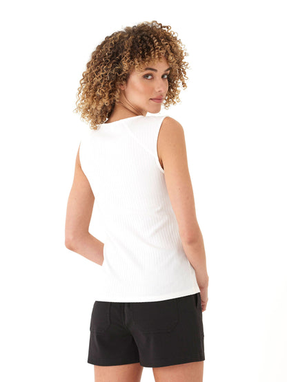 Camiseta de tirantes Leah Organic Rib con cuello cuadrado 