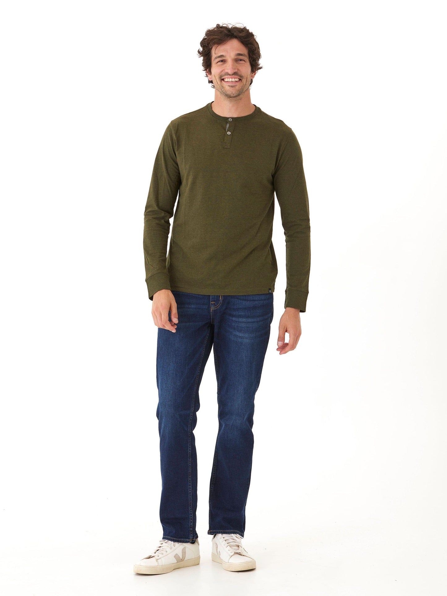 Camiseta Henley de manga larga triblend Baseline