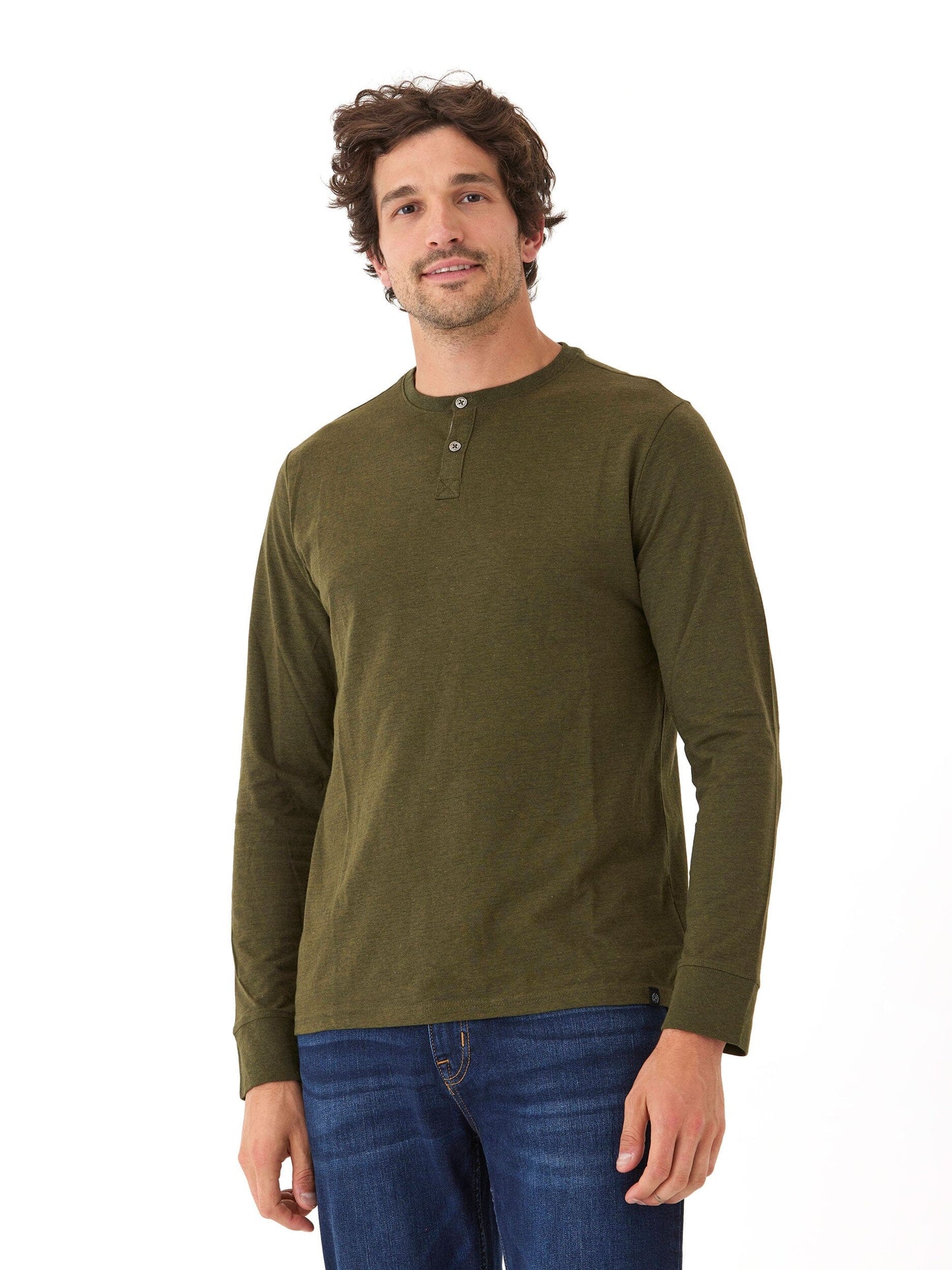 Camiseta Henley de manga larga triblend Baseline