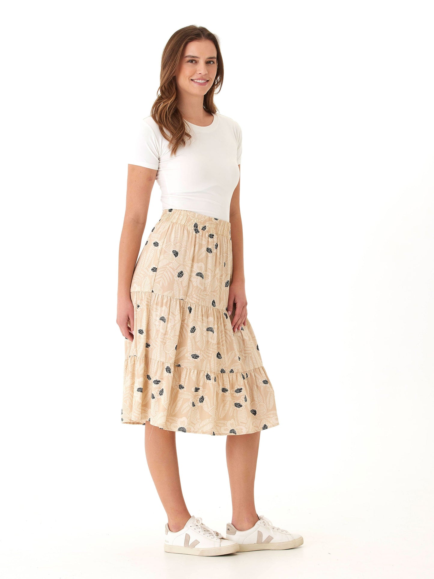 Kathleen Printed Woven Midi Skirt