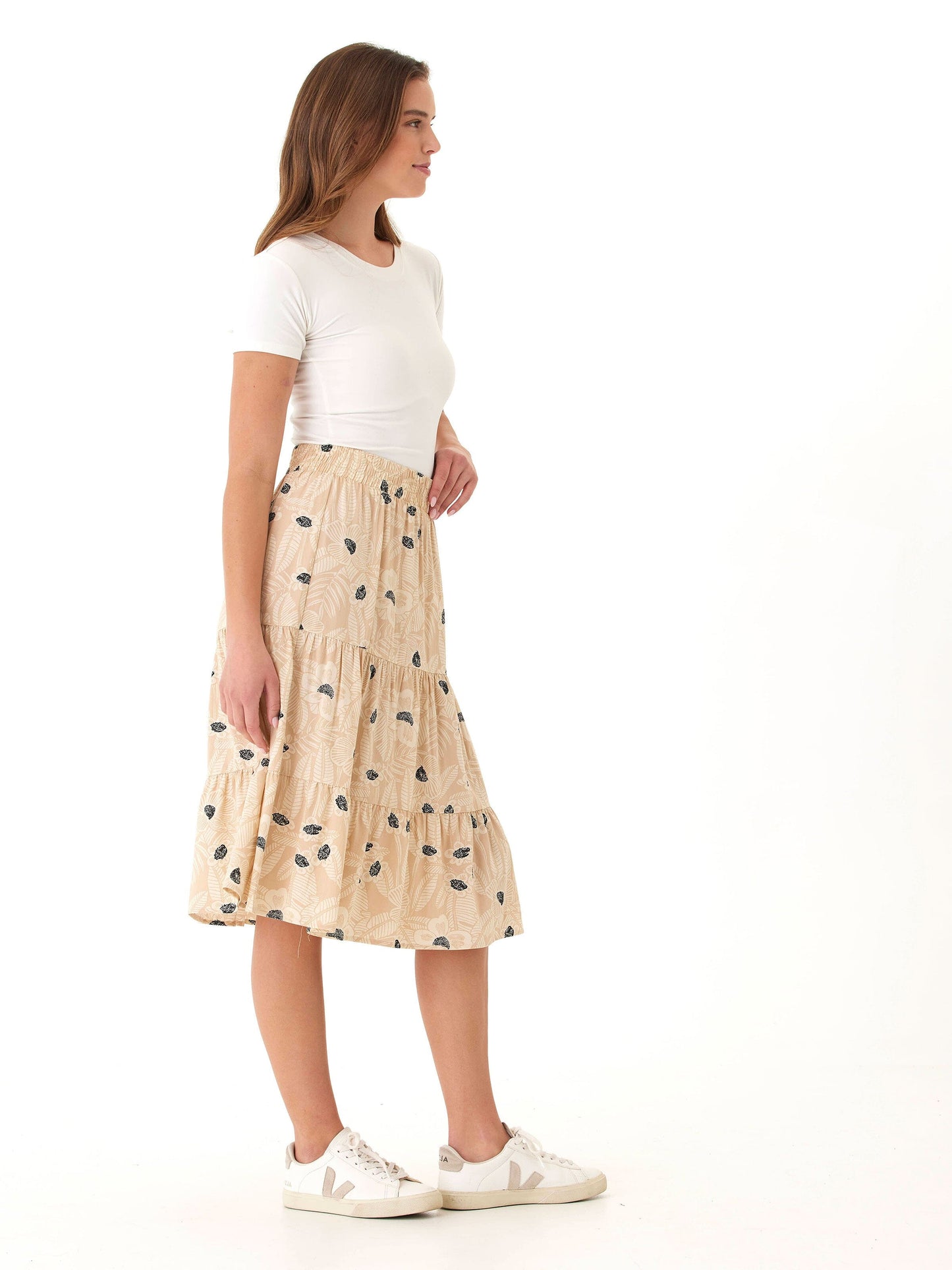 Kathleen Printed Woven Midi Skirt