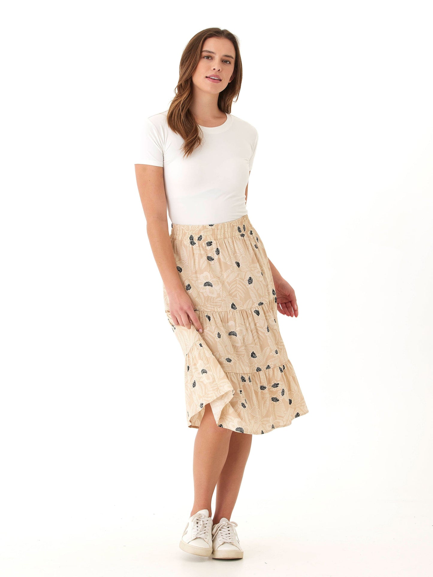 Kathleen Printed Woven Midi Skirt
