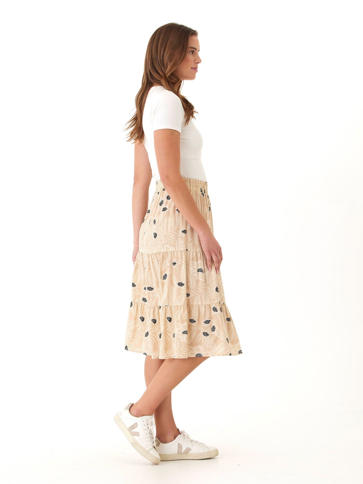 Kathleen Printed Woven Midi Skirt