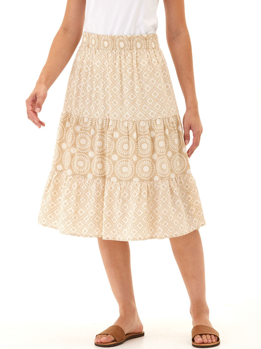 Kathleen Printed Woven Midi Skirt