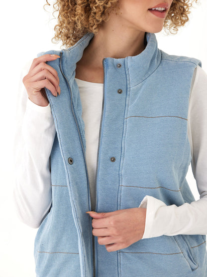 Malia Denim Terry Puffer Vest