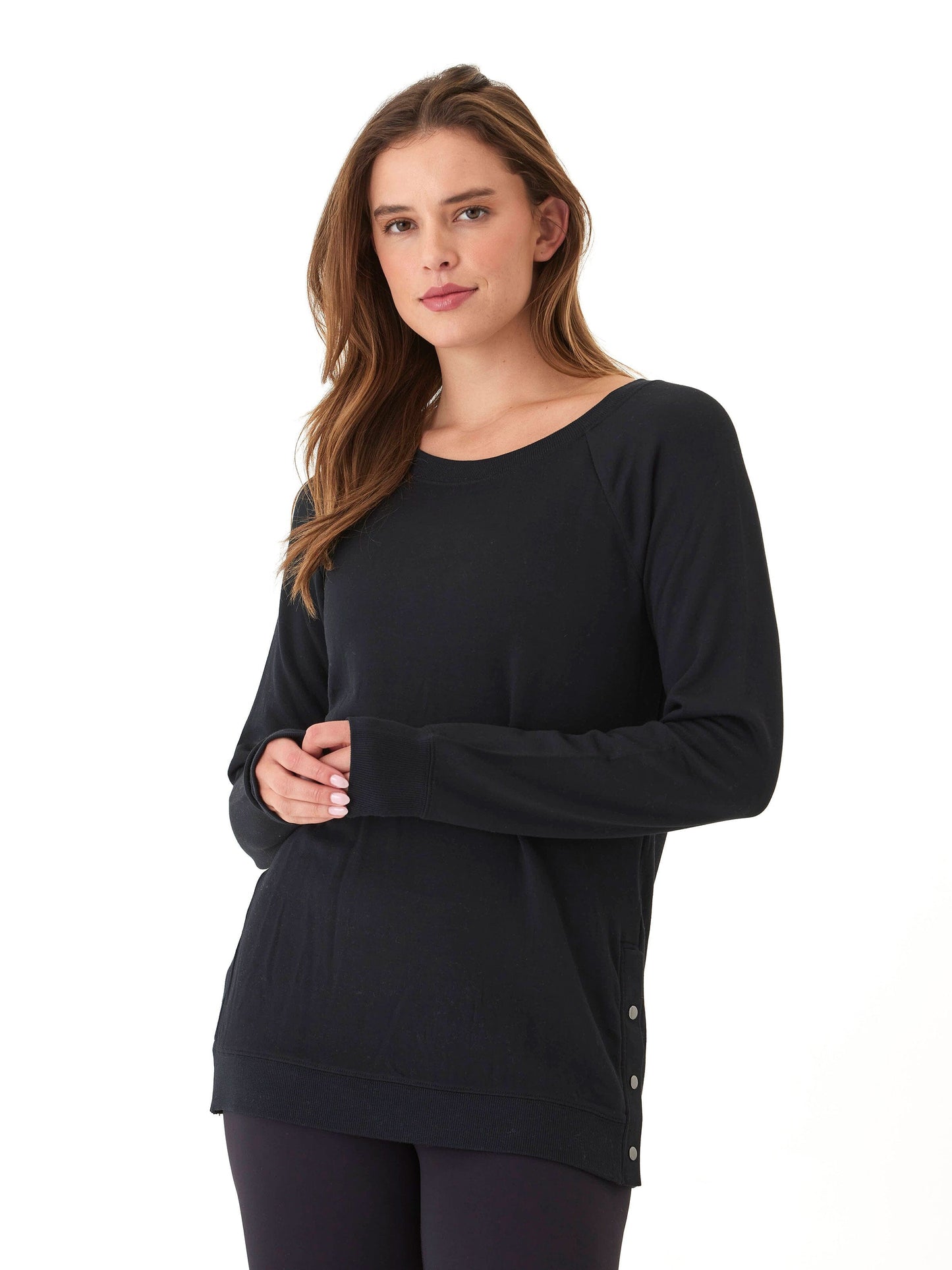 Sudadera con botones a presión de forro polar Roberta Feather