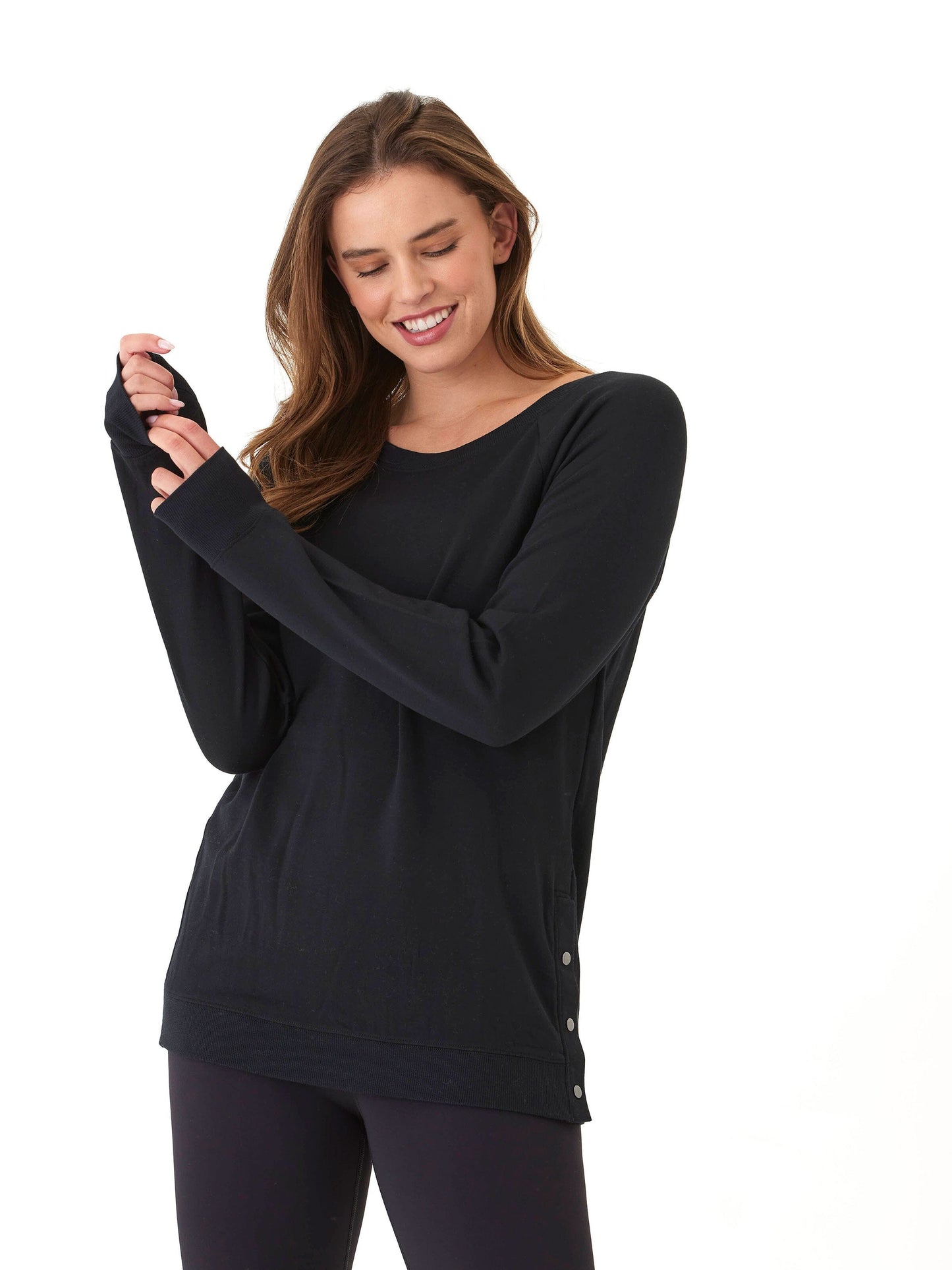 Sudadera con botones a presión de forro polar Roberta Feather