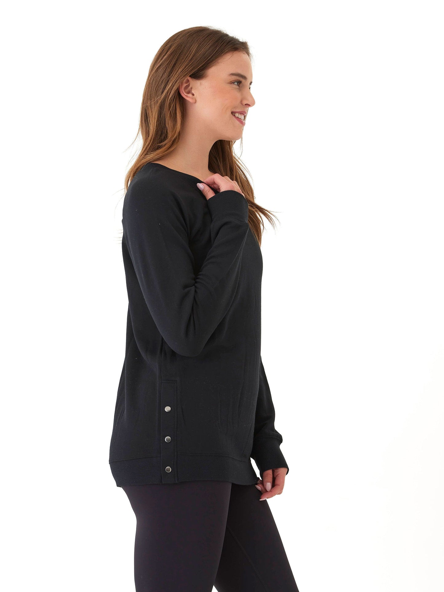 Sudadera con botones a presión de forro polar Roberta Feather