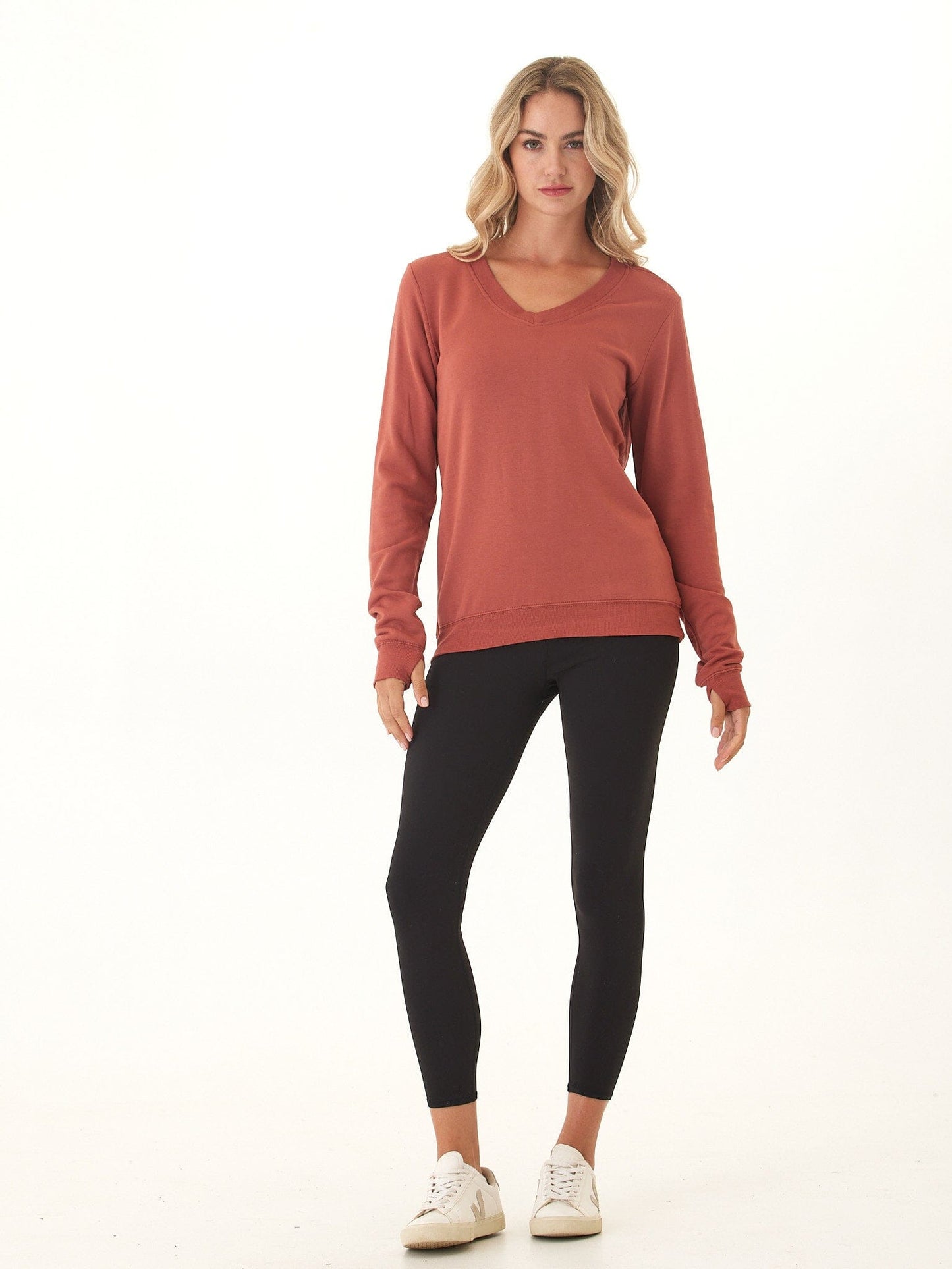 Sudadera Edwina Feather Fleece con cuello en V