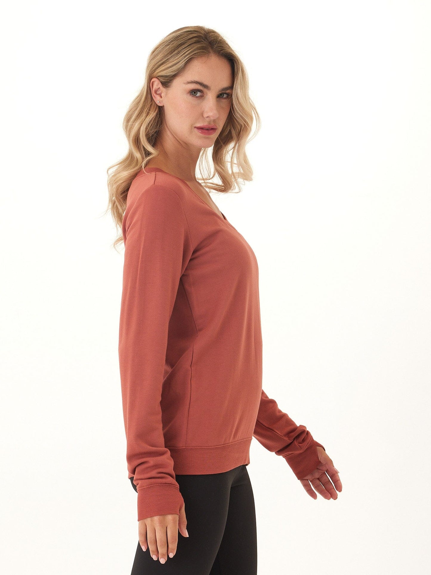 Sudadera Edwina Feather Fleece con cuello en V