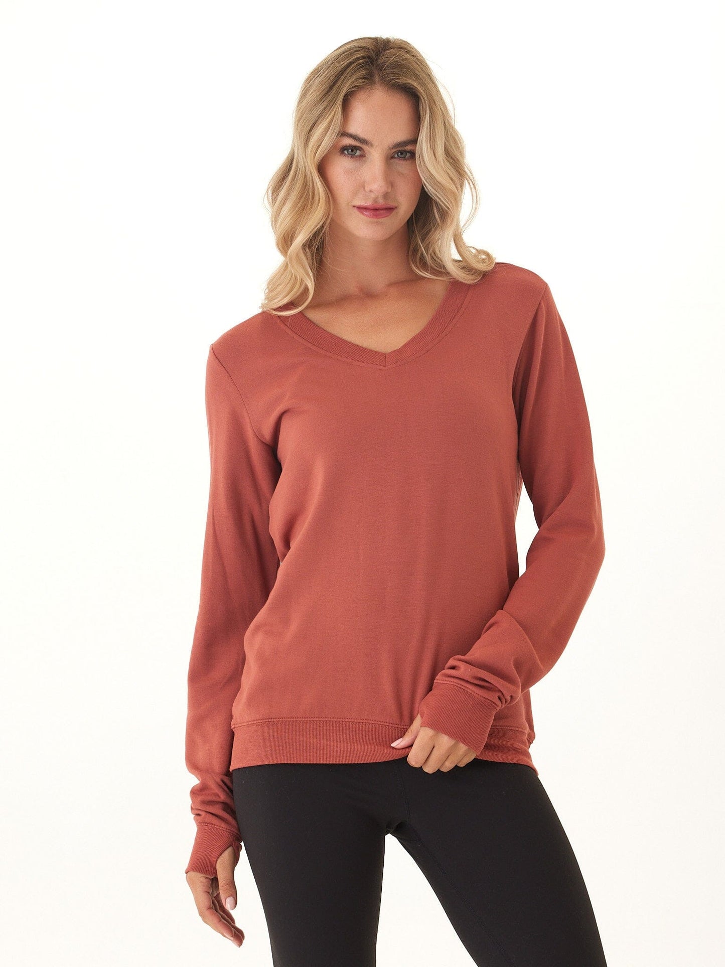 Sudadera Edwina Feather Fleece con cuello en V