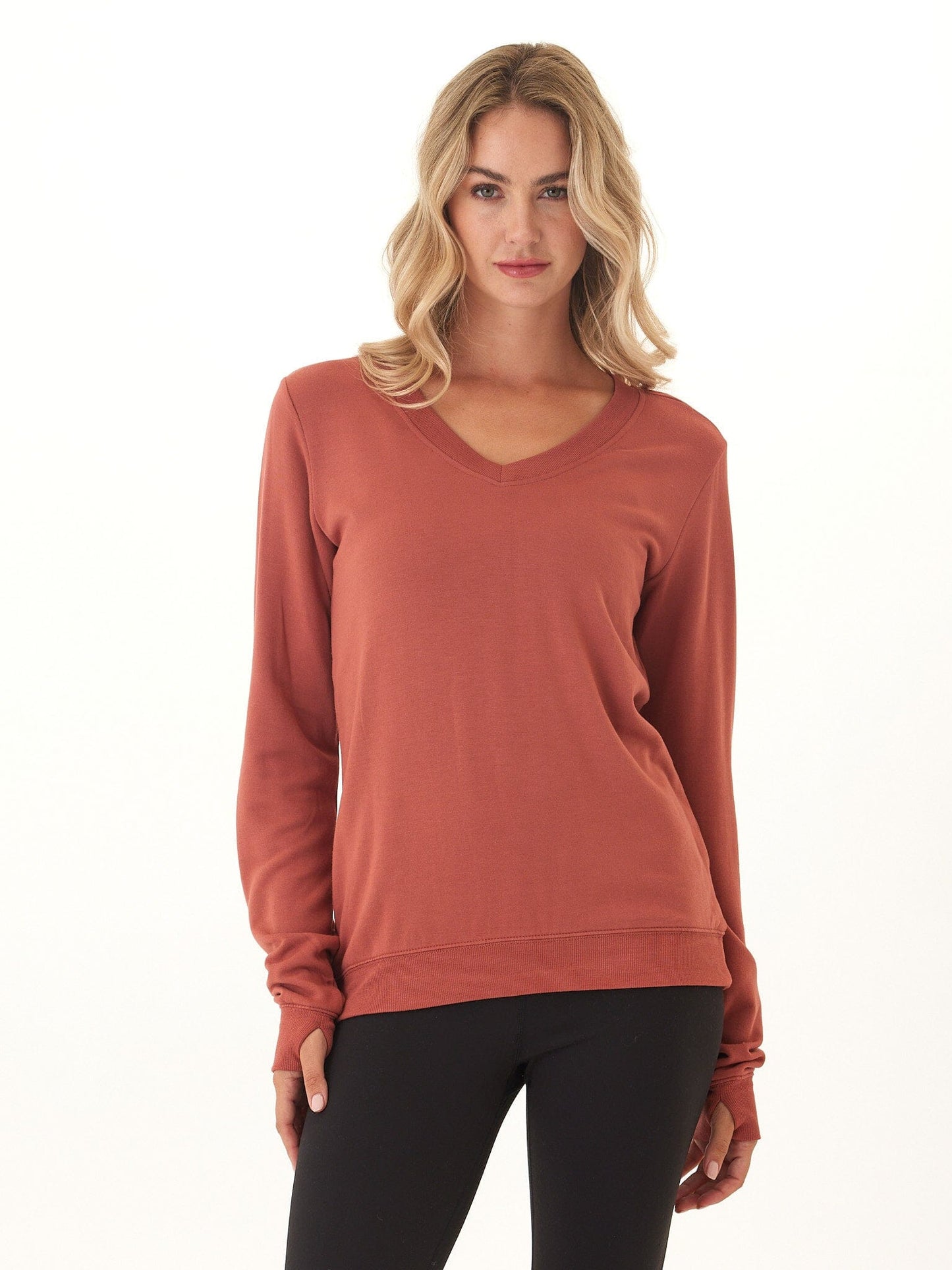 Sudadera Edwina Feather Fleece con cuello en V