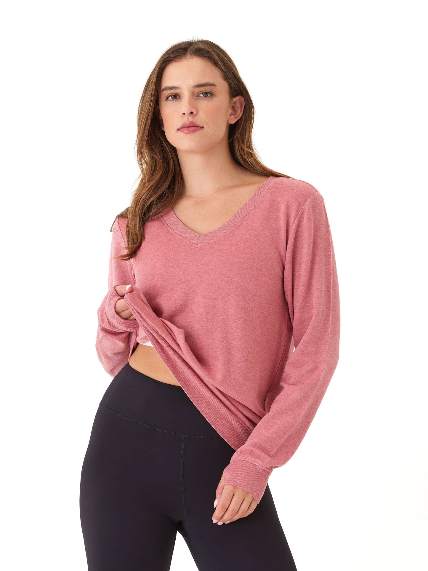 Sudadera Edwina Feather Fleece con cuello en V