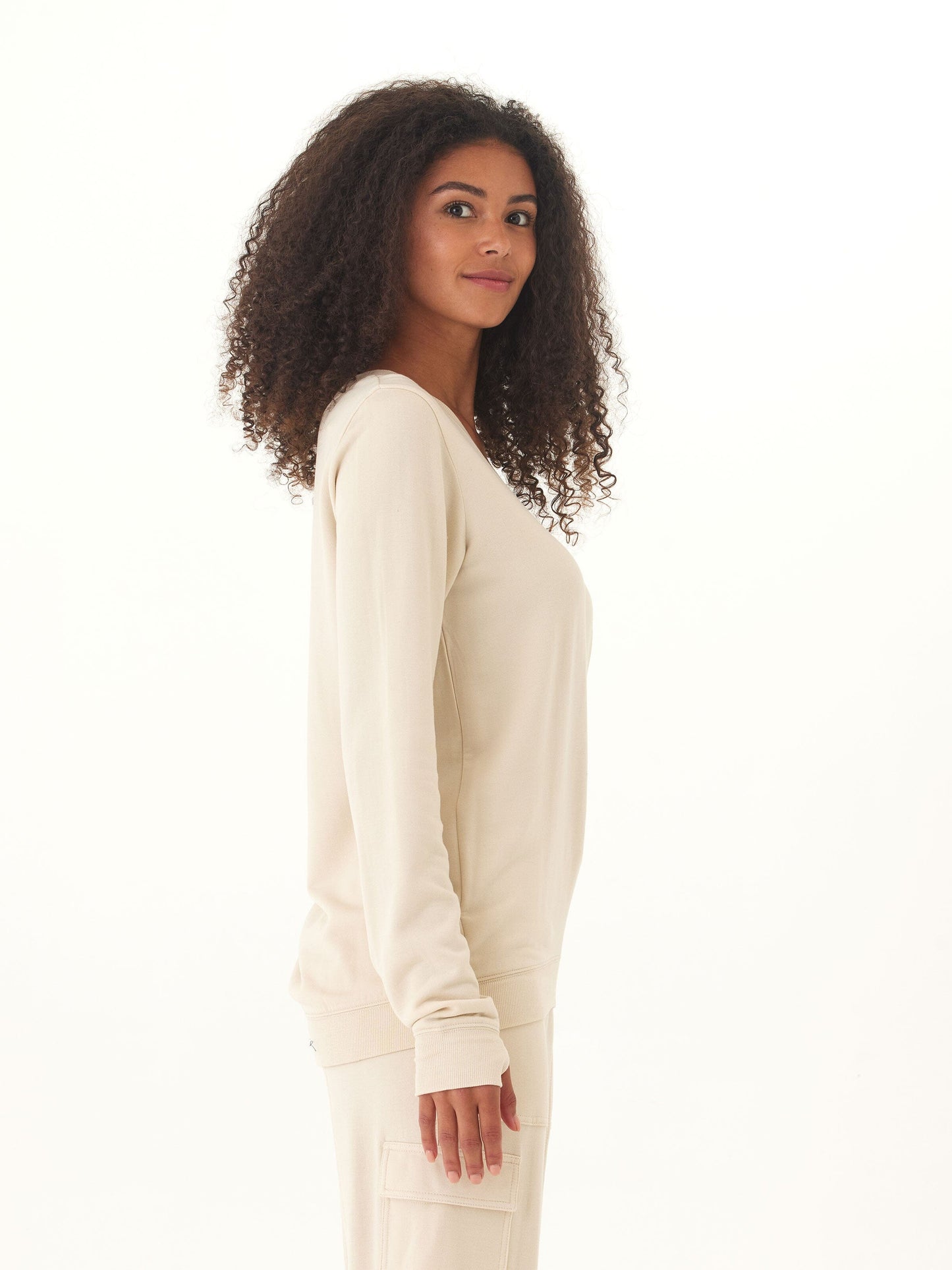 Sudadera Edwina Feather Fleece con cuello en V