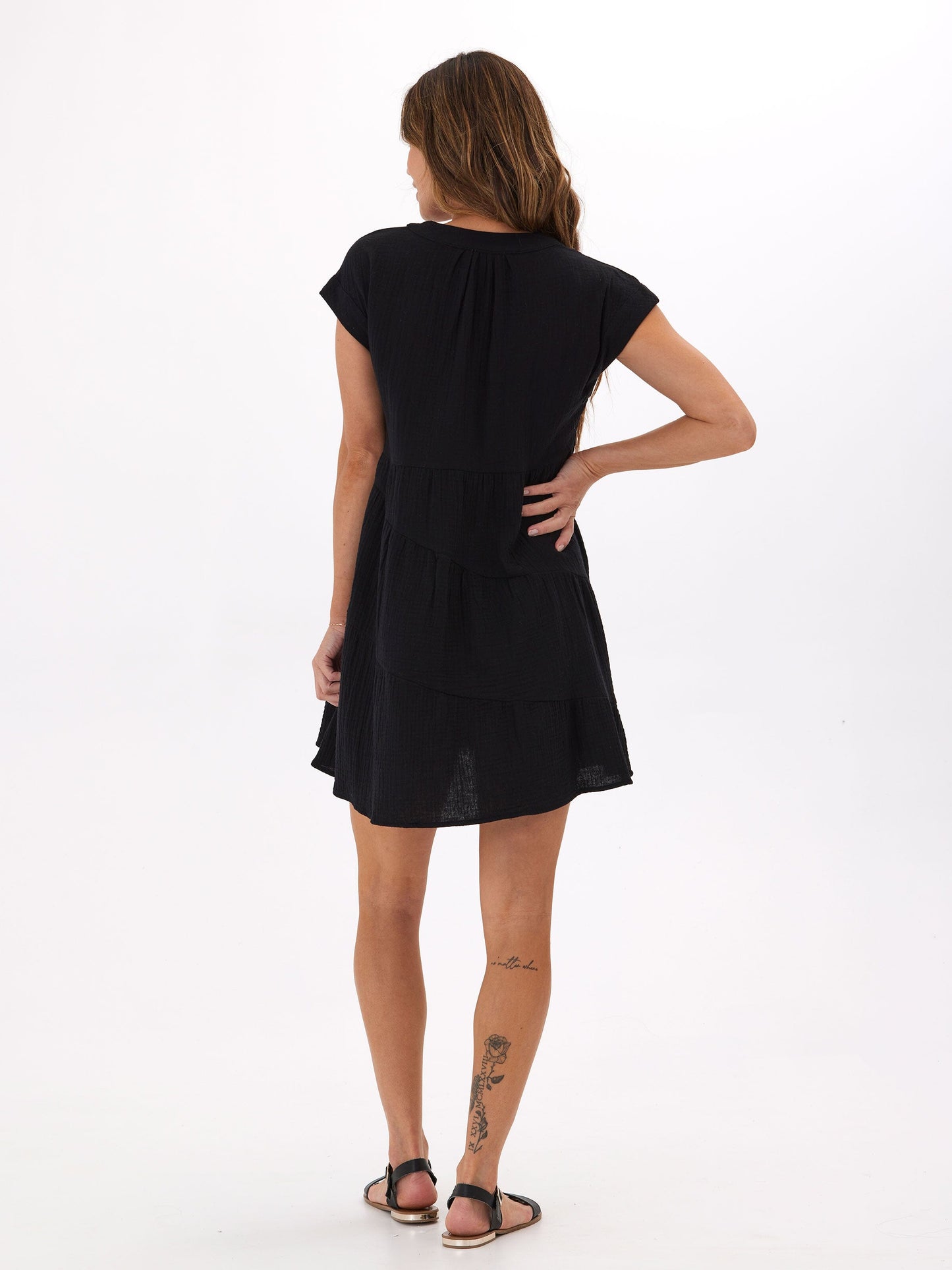 Vestido asimétrico de gasa Delphine