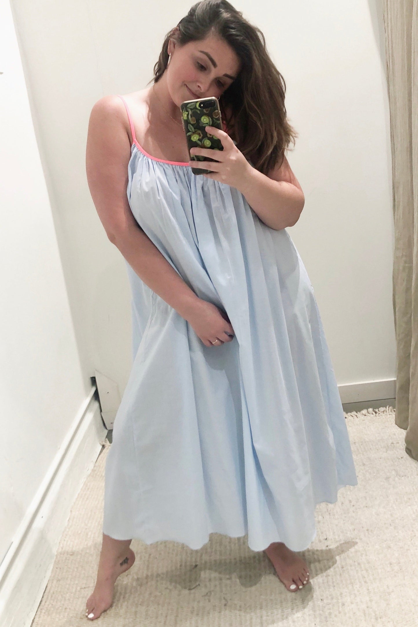 Vestido de salón de algodón color caléndula