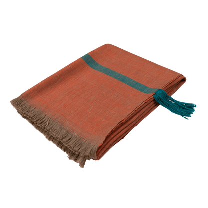 Manta de Pashmina y Lana Merina Tejida a Mano 46" × 75"