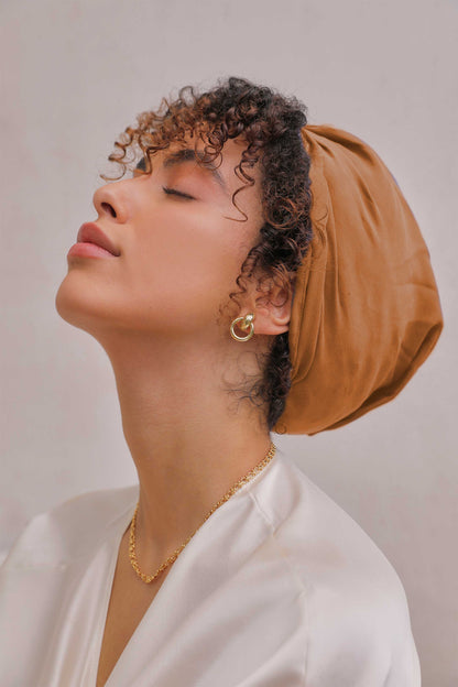 Turbante de seda lavada para el cabello