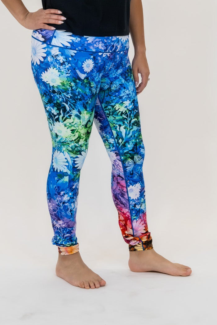 Floral Burst Tie Dye Yoga Pants