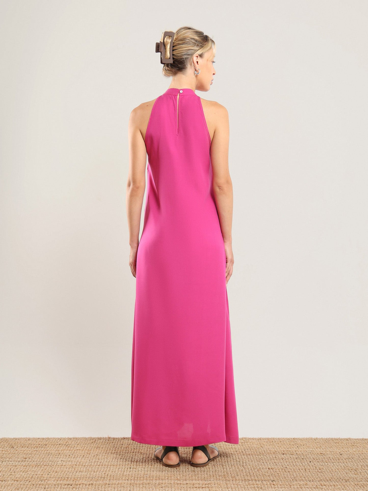 Vestido Halter de Tencel - Buganvilla