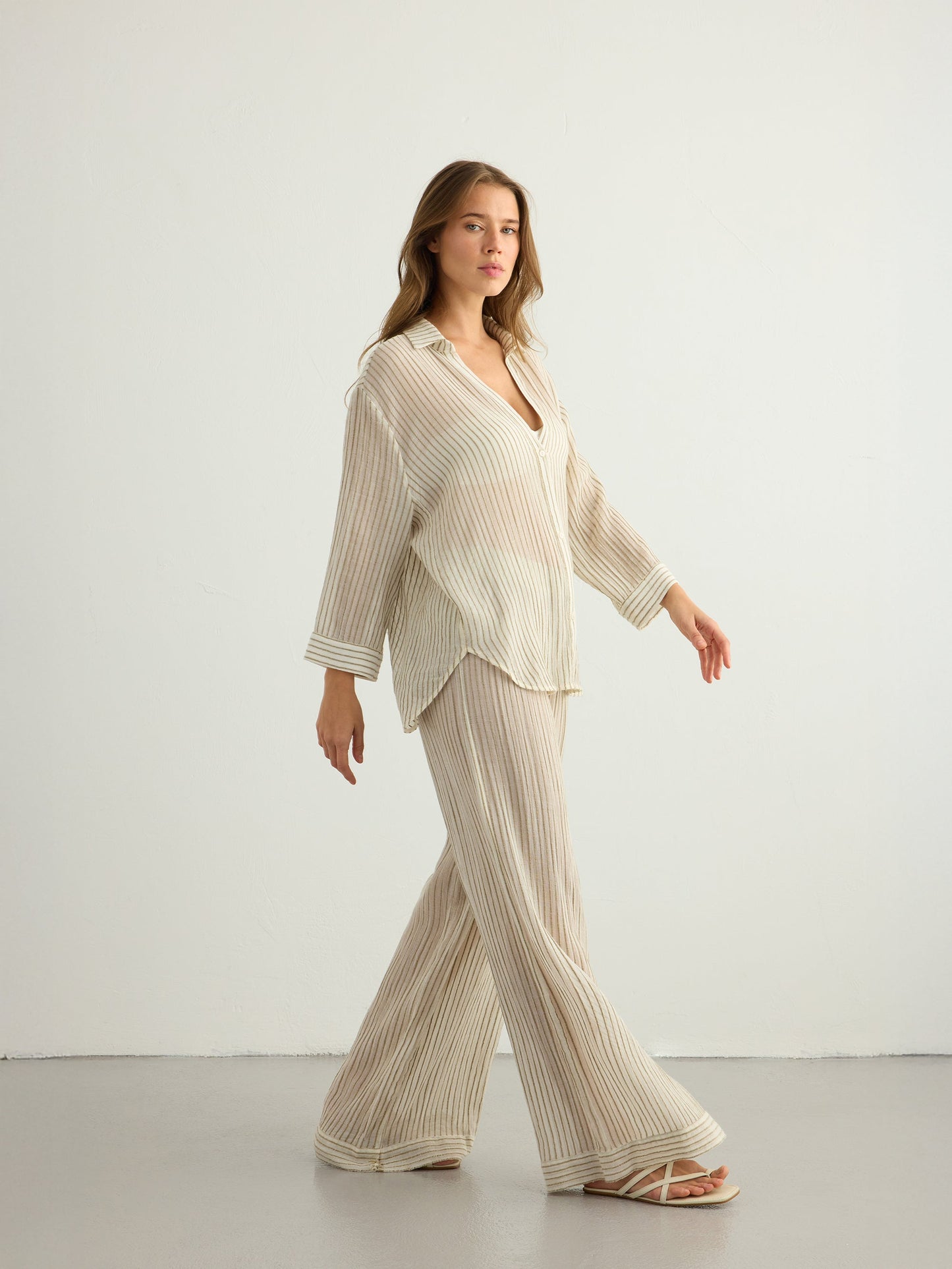 Conjunto Voyage - Rayas Verde Caqui
