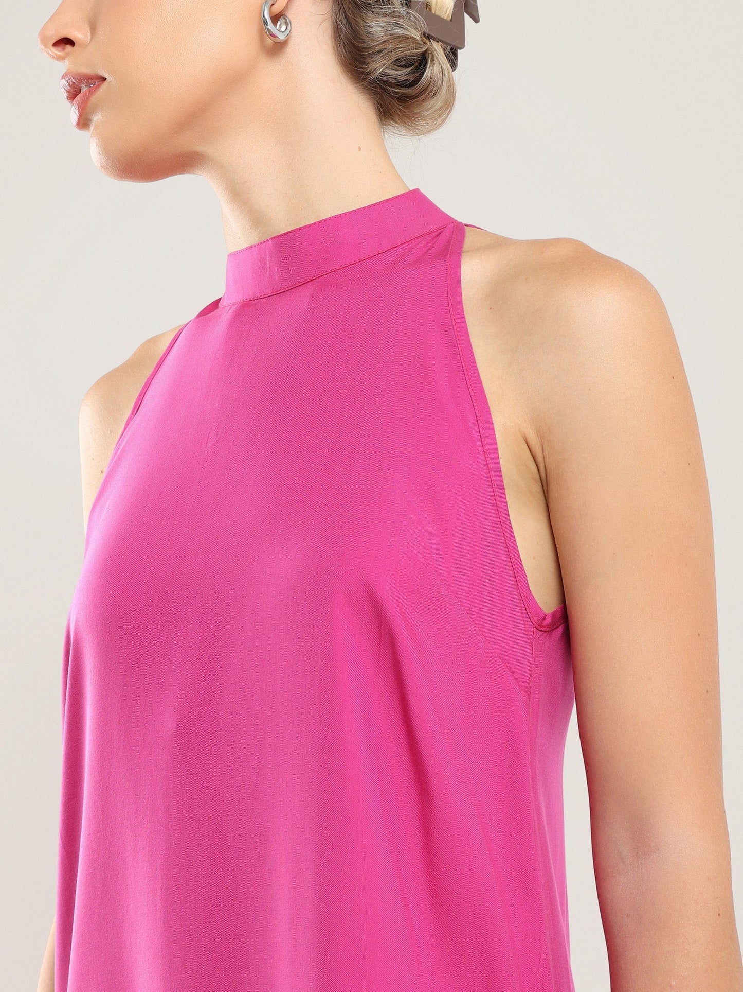 Vestido Halter de Tencel - Buganvilla