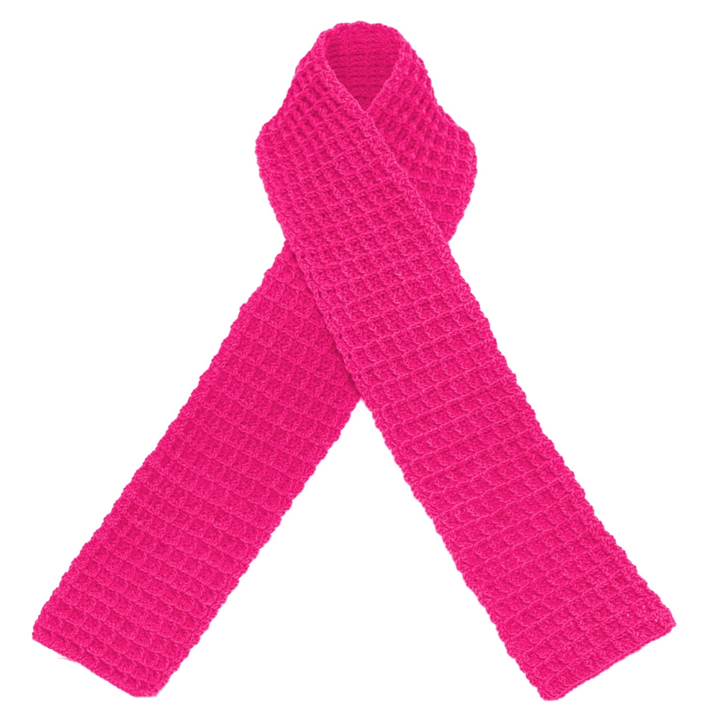 Bufanda de crochet WAFFLE en rosa caramelo