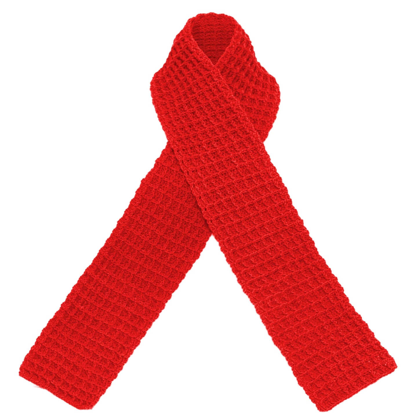 Bufanda de crochet WAFFLE en rojo