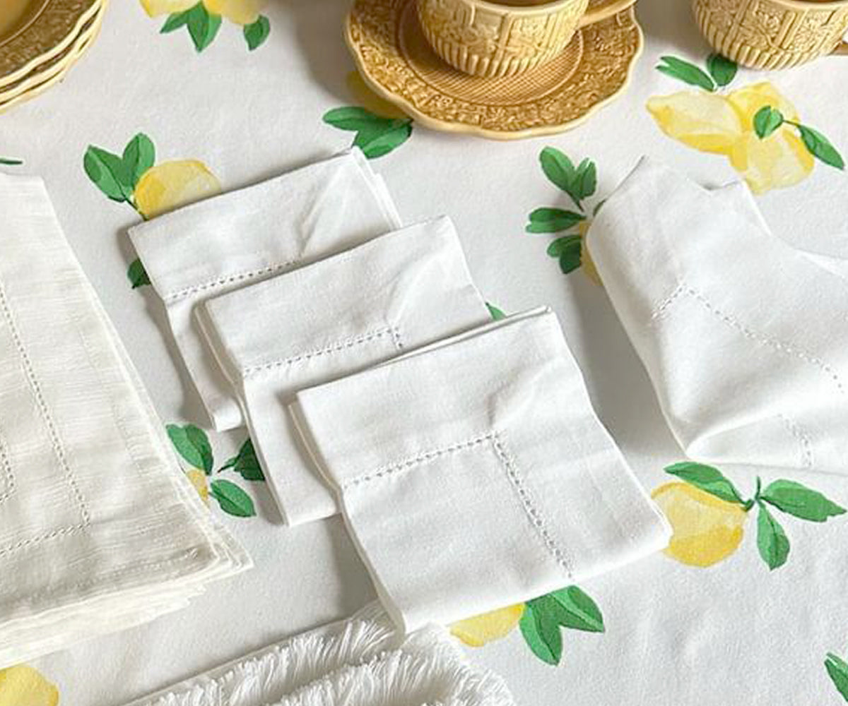 Cotton Hemstitched Napkins - 18 Inch