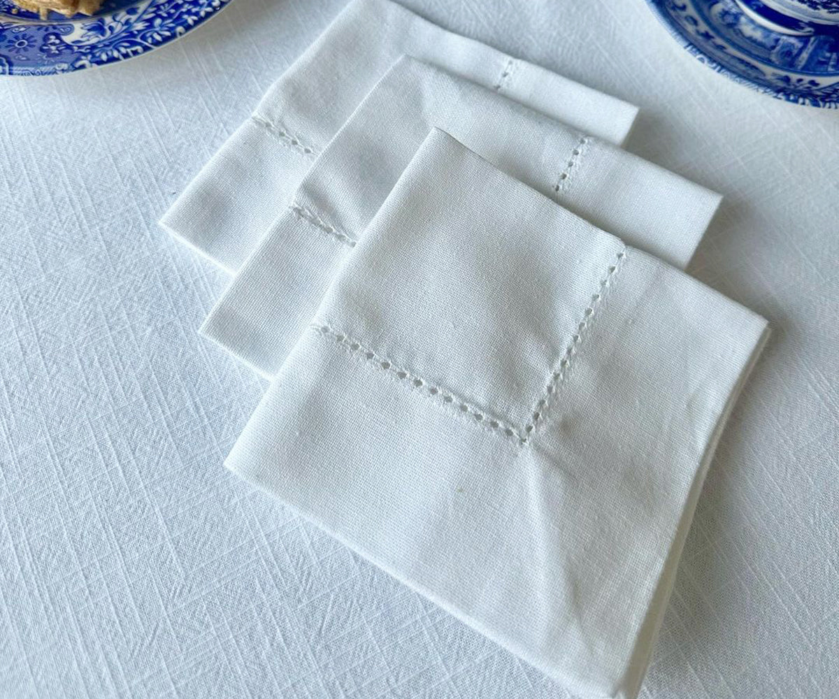 Cotton Hemstitched Napkins - 18 Inch