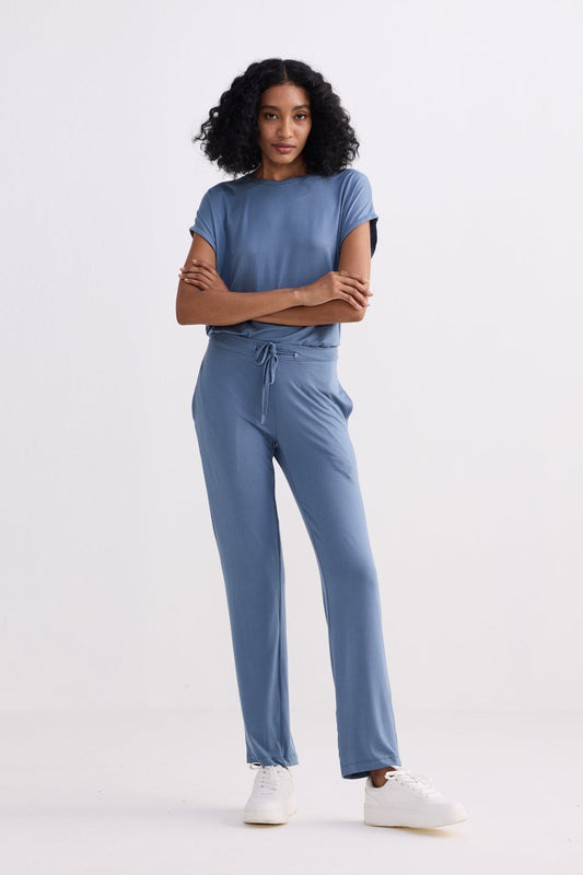 Conjunto de camiseta holgada en azul
