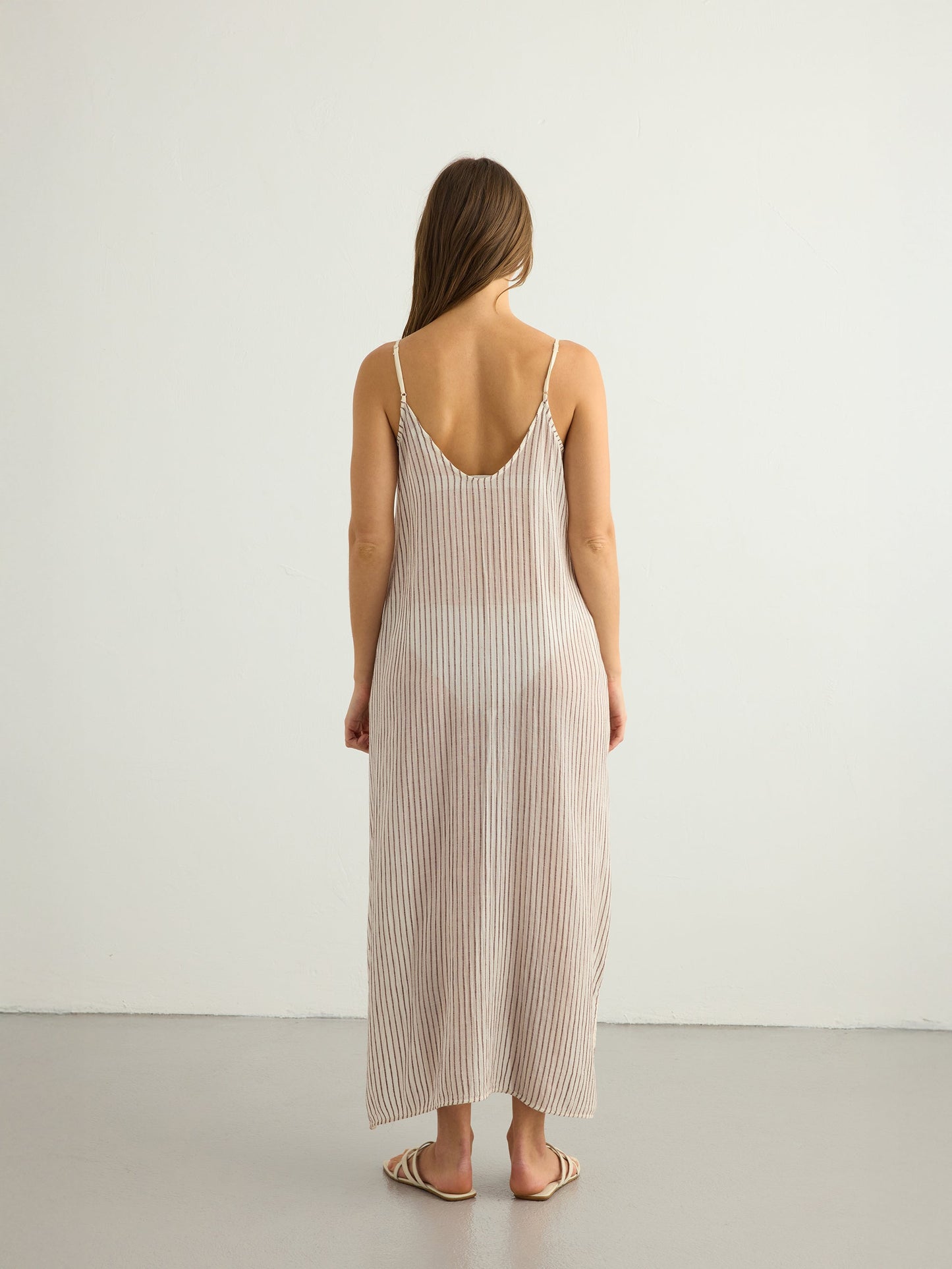 Yaz Dress - Burgundy Stripes