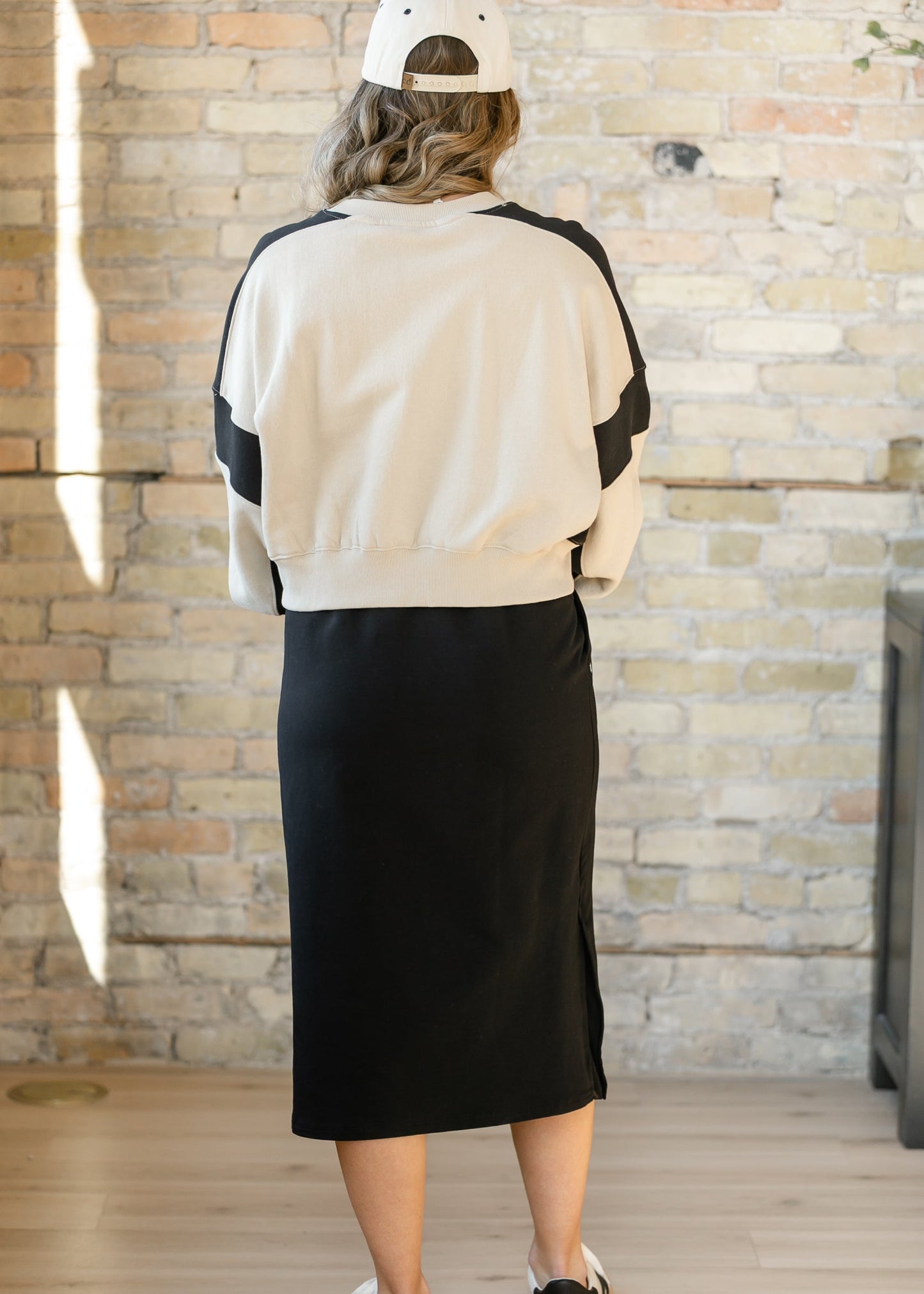 Falda midi de punto Abbie con detalles de malla