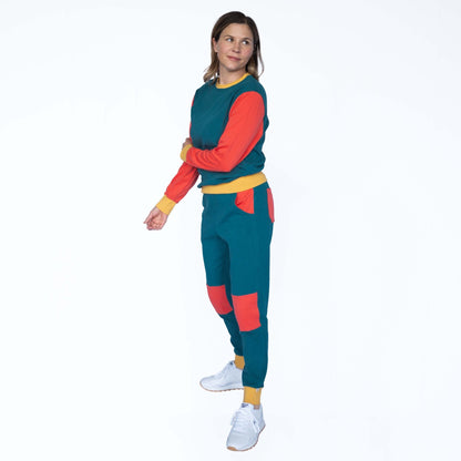 Sudadera con bloques de color para adultos