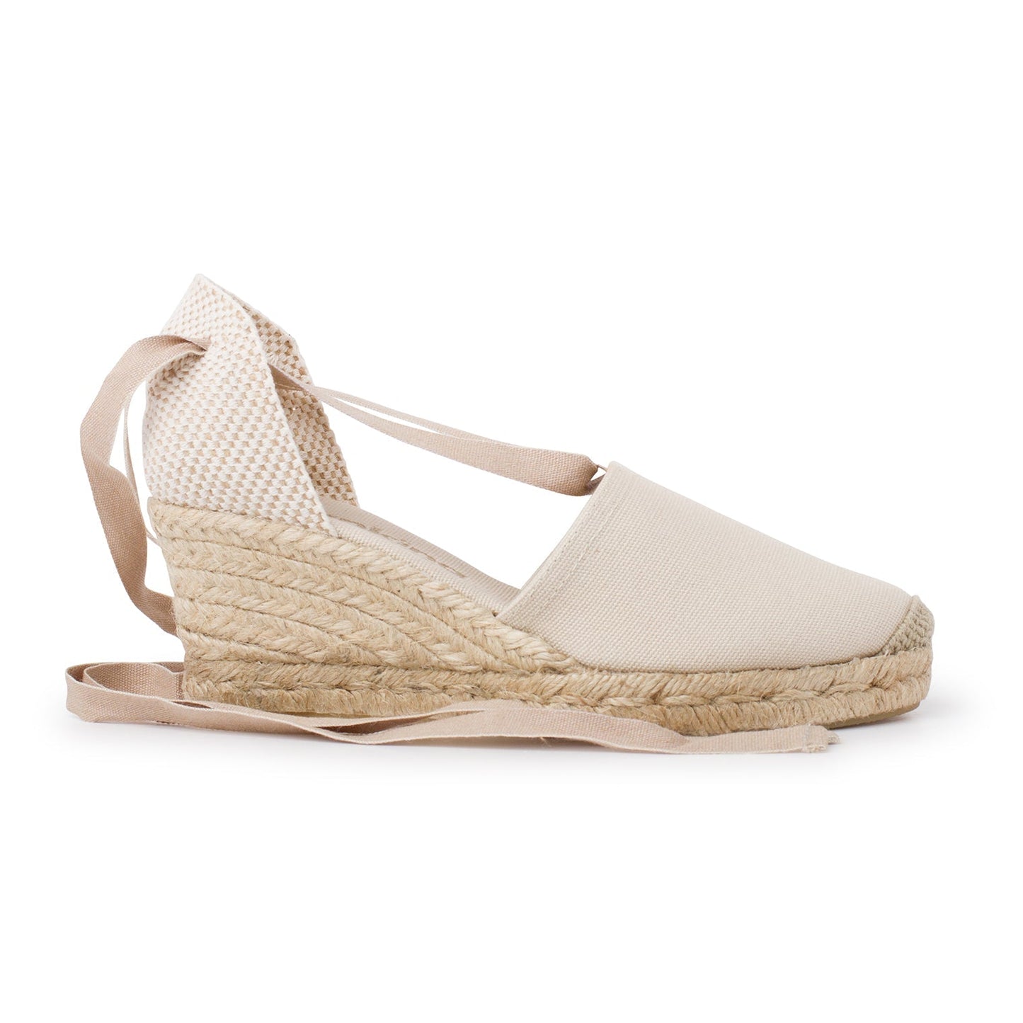 Almanera Sostenible, Respetuoso con el Medio Ambiente, Vegano Lona Alpargata Cuña - Beige Tan