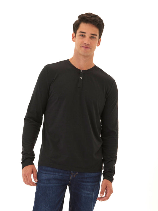 Camiseta henley de manga larga Austin Triblend de dos botones