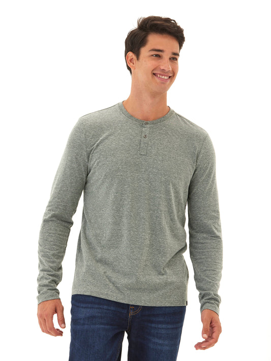 Camiseta henley de manga larga Austin Triblend de dos botones